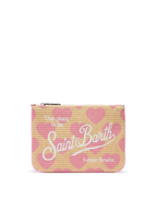 Pochette Parisienne effetto paglia con stampa cuori