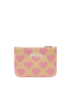 Pochette Parisienne effetto paglia con stampa cuori