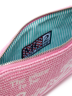 Pochette Parisienne effetto paglia con logo ricamato