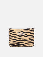 Parisienne pouch con fantasia zebrata ricamata e tracolla removibile