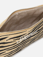 Parisienne pouch con fantasia zebrata ricamata e tracolla removibile