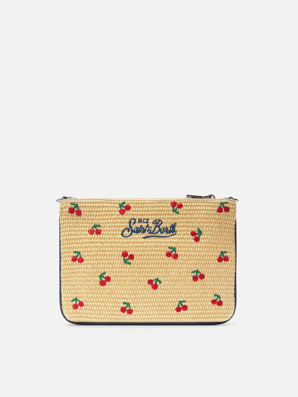 Parisienne pouch con fantasia ciliegie ricamata e tracolla removibile