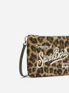 Borsa crossbody Parisienne Felt in misto lana leopardata