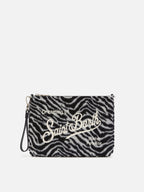 Borsa crossbody Parisienne Felt in misto lana zebrata