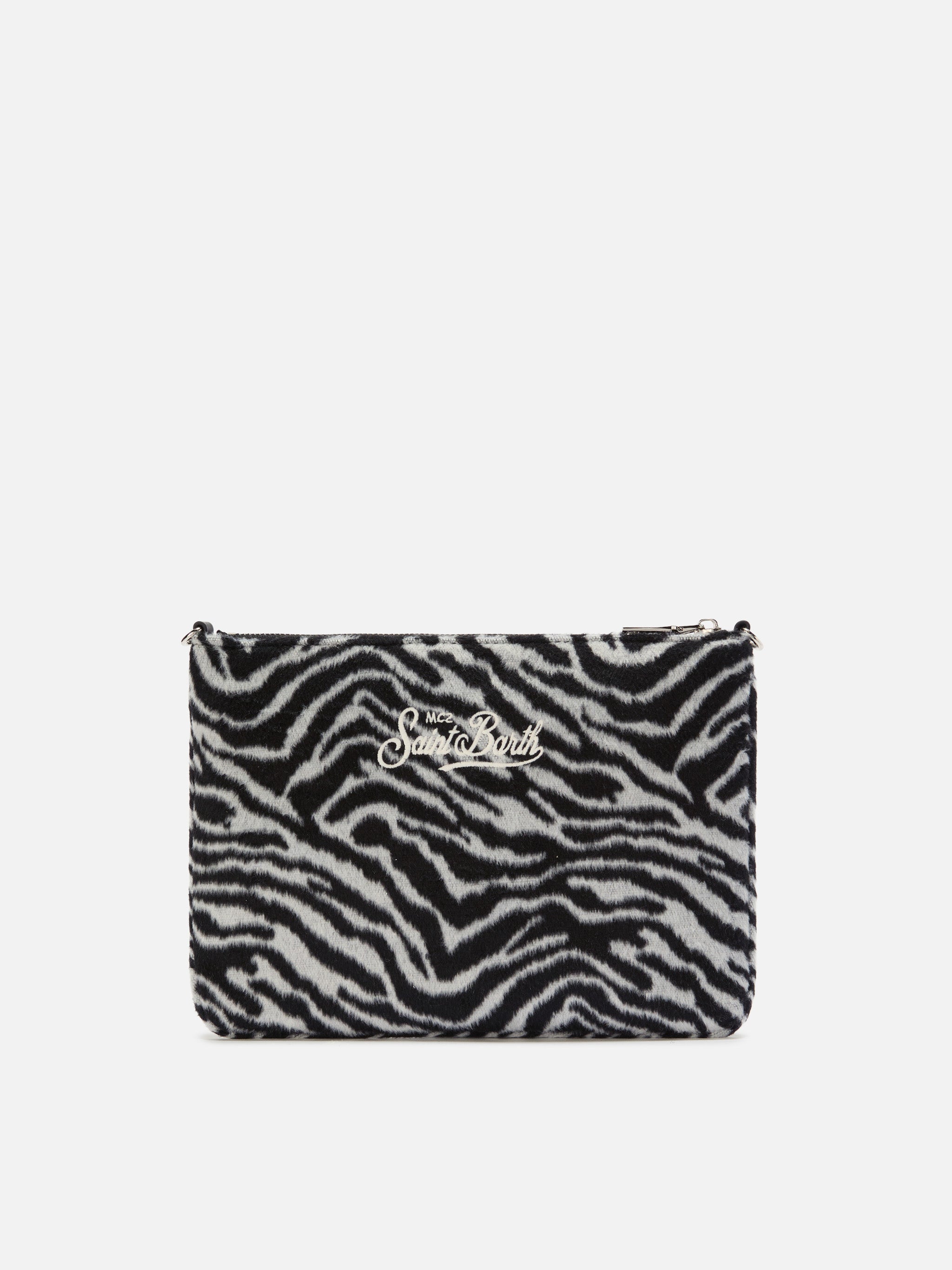 Borsa crossbody Parisienne Felt in misto lana zebrata