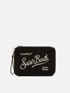 Borsa crossbody Parisienne Wool Braid in misto lana a trecce nera