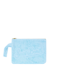 Pochette Pareasy azzurra con logo Saint Barth in jacquard