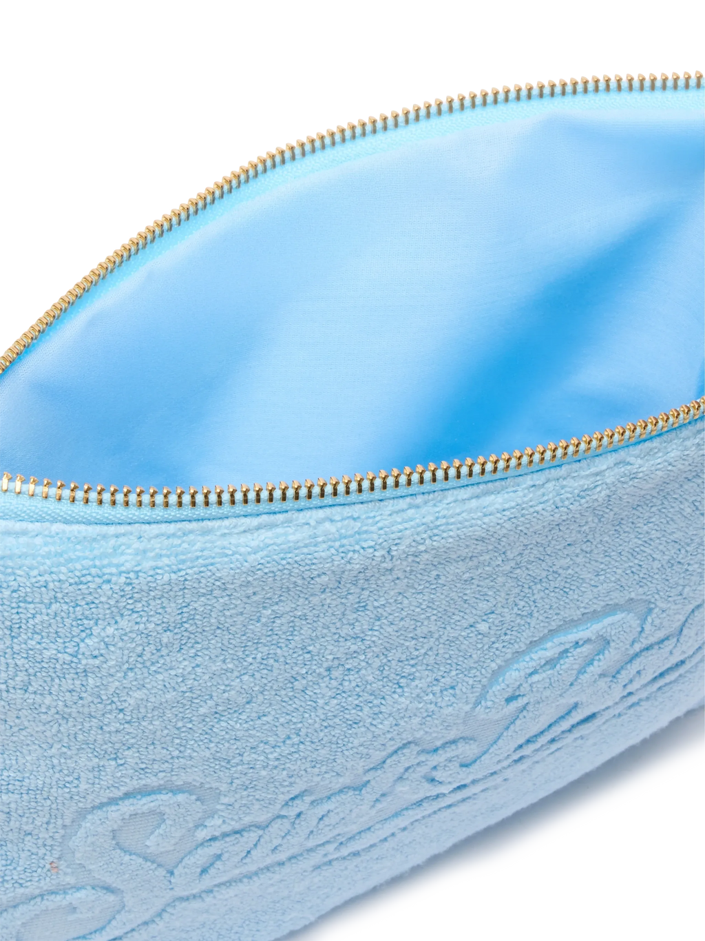 Pochette Pareasy azzurra con logo Saint Barth in jacquard