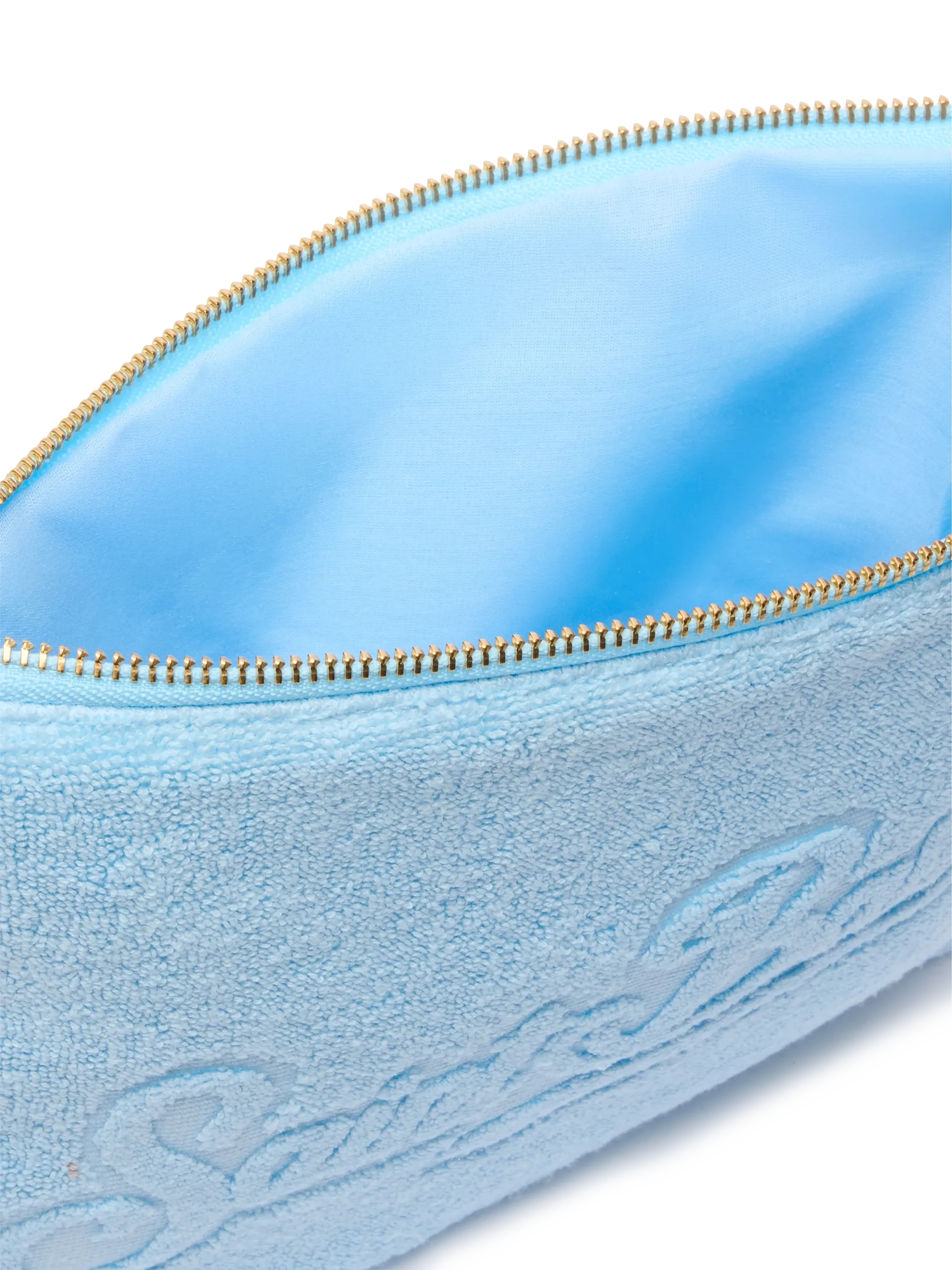 Pochette Pareasy azzurra con logo Saint Barth in jacquard