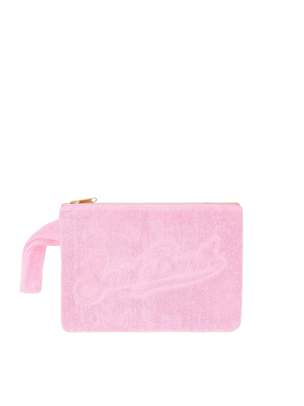 Pochette Pareasy rosa con logo Saint Barth in jacquard