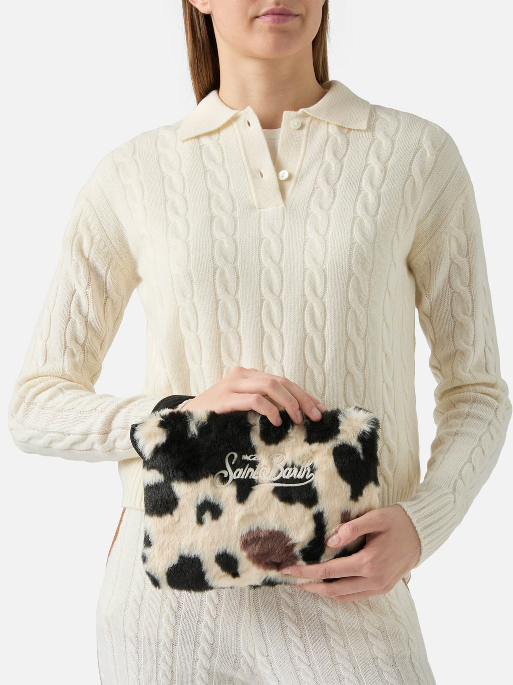 Pochette Pareasy in faux fur muccato