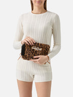 Pochette Pareasy in faux fur leopardato