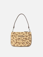 Mini Parisienne pouch leopardata ricamata con manico a spalla removibile