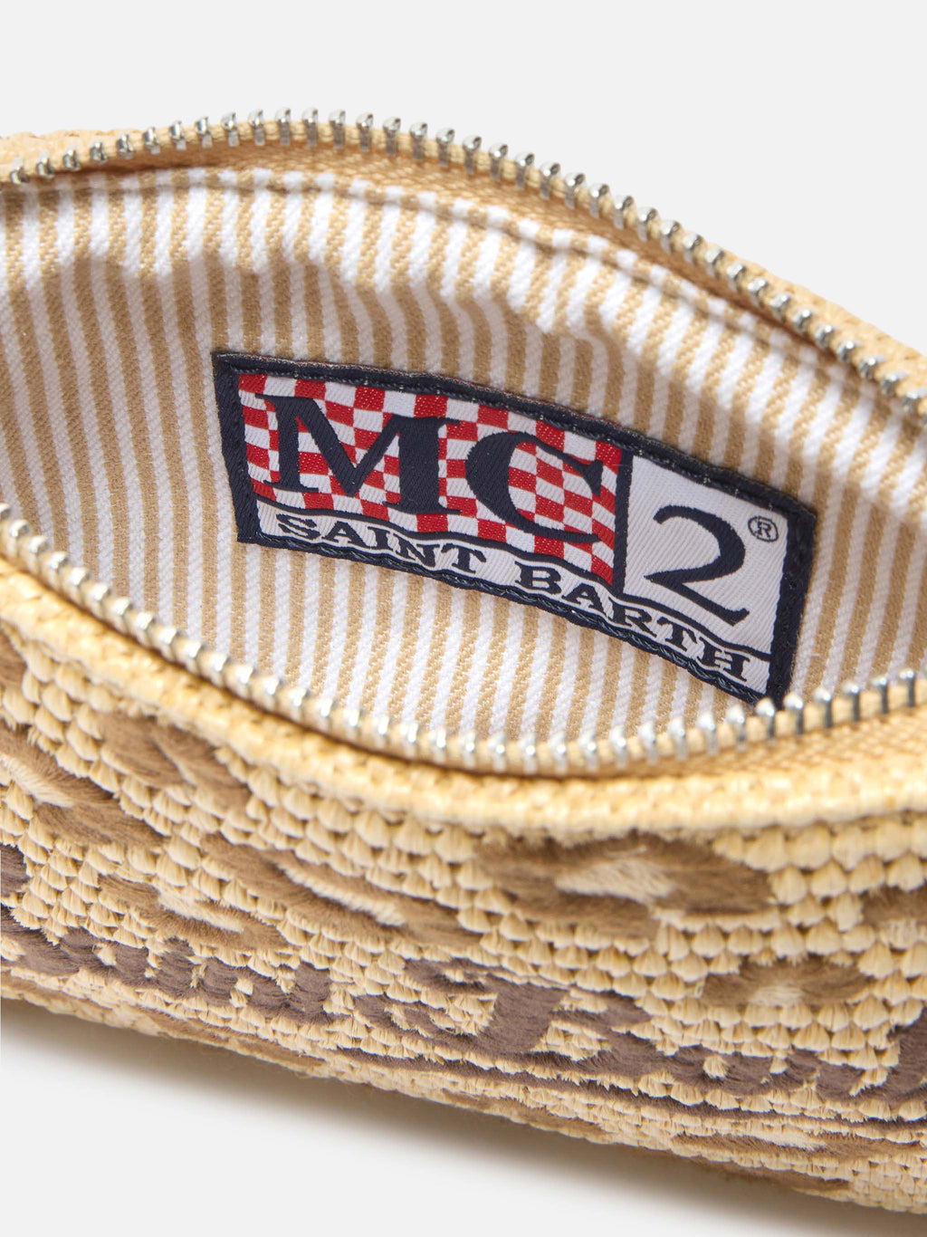 Mini Parisienne pouch leopardata ricamata con manico a spalla removibile