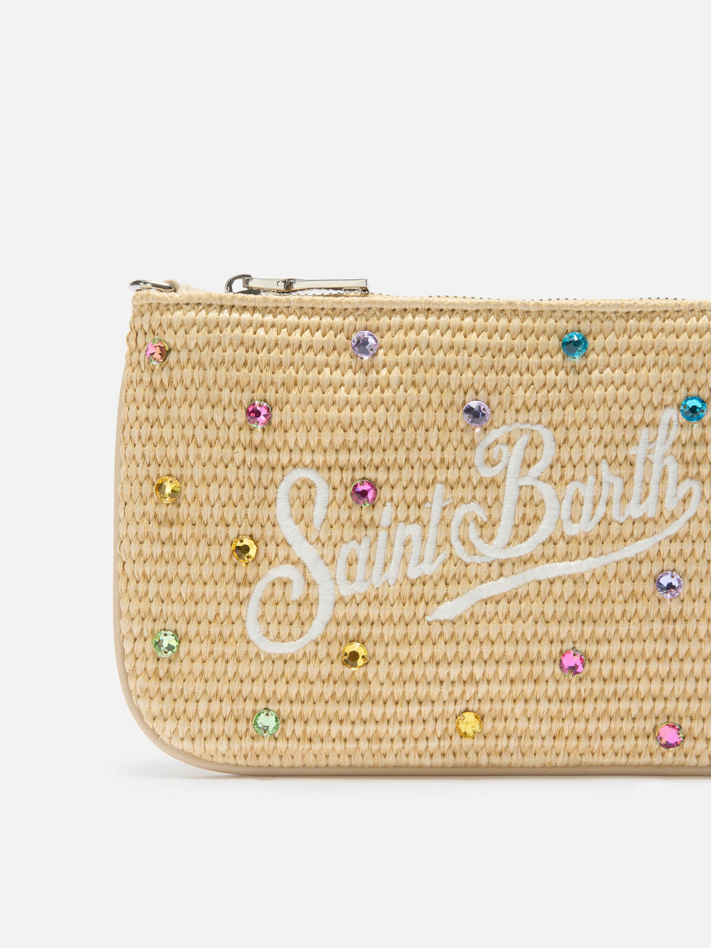 Mini Parisienne pouch con manico a spalla removibile e strass multicolor