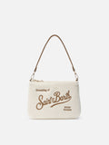 Borsetta a spalla Parisienne Mini Felt in misto lana bianco