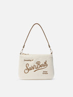 Borsetta a spalla Parisienne Mini Felt in misto lana bianco