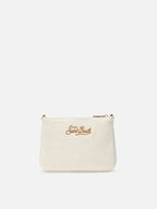 Borsetta a spalla Parisienne Mini Felt in misto lana bianco