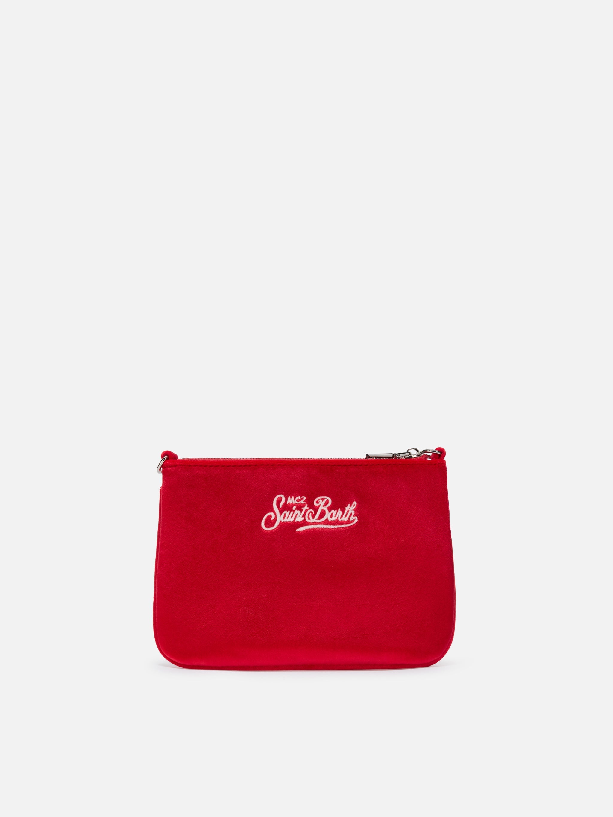 Borsetta a spalla Parisienne Mini Velvet rossa