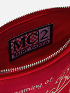 Borsetta a spalla Parisienne Mini Velvet rossa