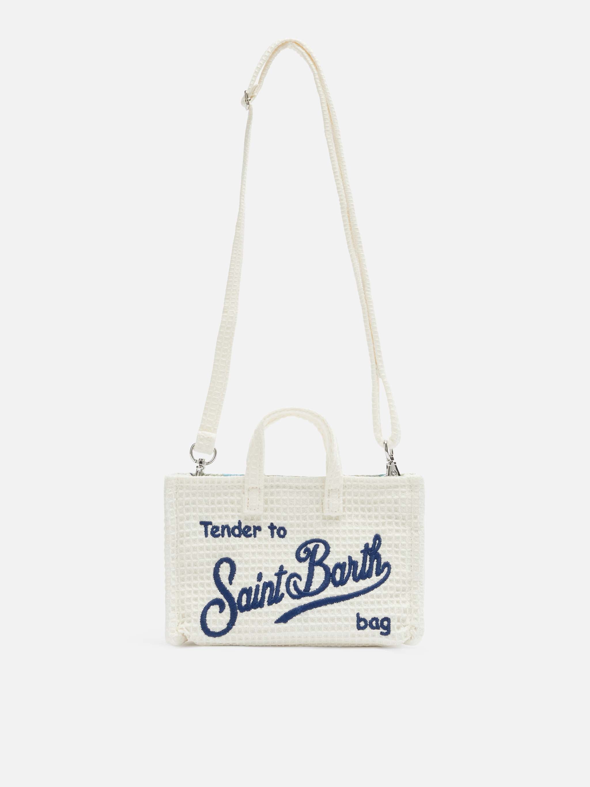 Phone Bag in cotone a nido d'ape beige