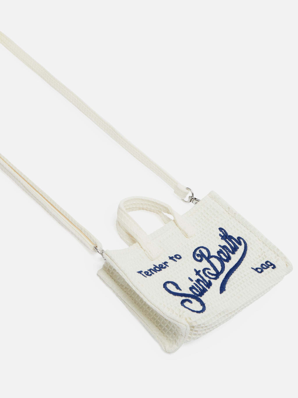Phone Bag in cotone a nido d'ape beige