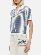Phone Bag in cotone a nido d'ape beige