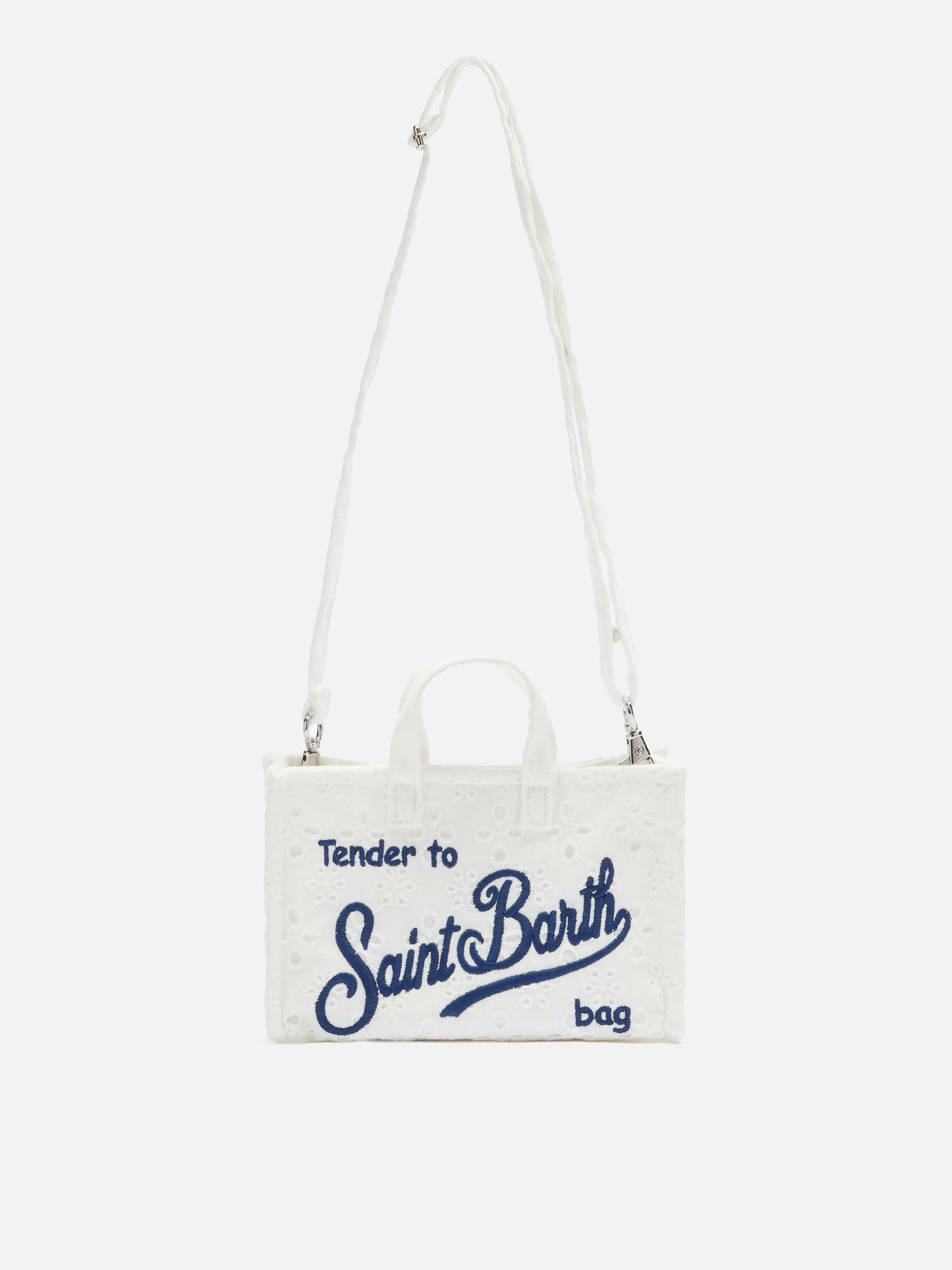 Phone Bag in pizzo Sangallo bianco