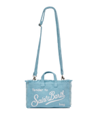 Phone Bag in lino azzurro