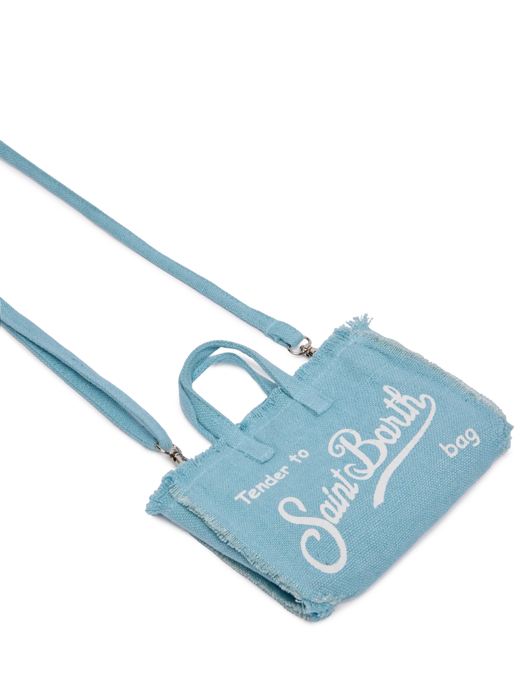 Phone Bag in lino azzurro