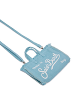 Phone Bag in lino azzurro
