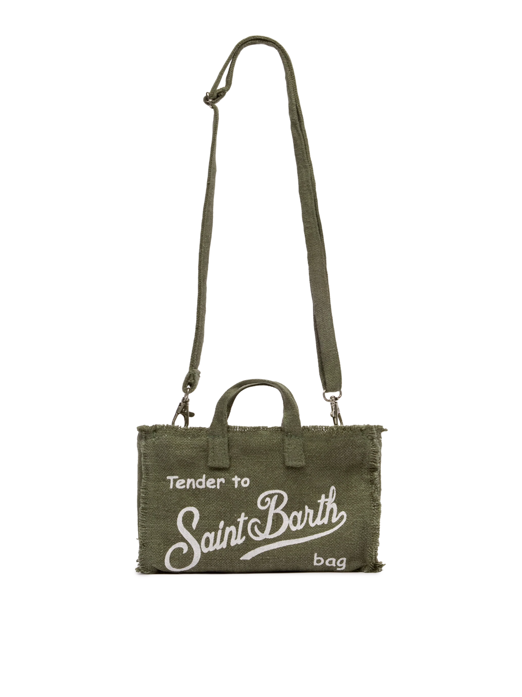 Phone Bag in lino verde militare