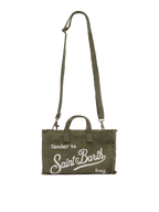 Phone Bag in lino verde militare
