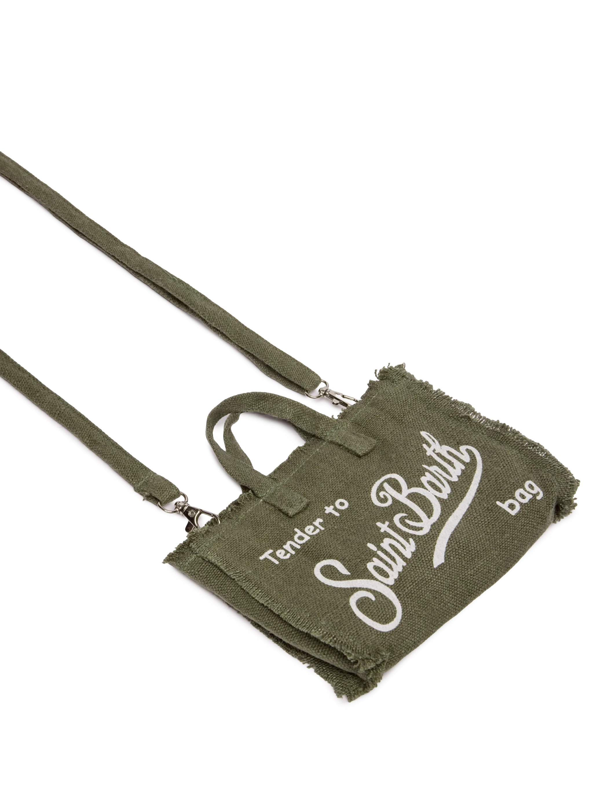 Phone Bag in lino verde militare