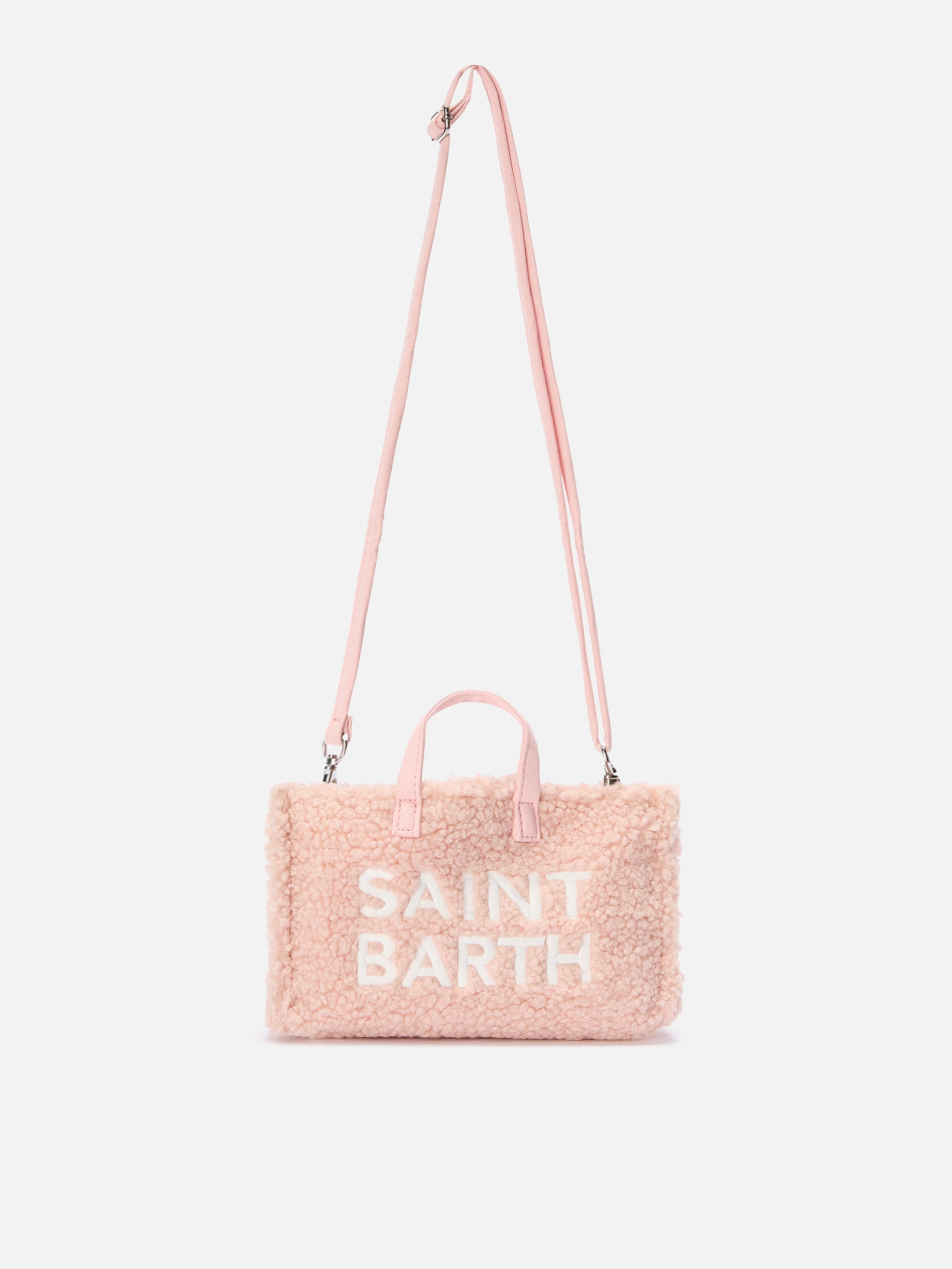 Mini borsa porta telefono Phone Bag Teddy in sherpa rosa