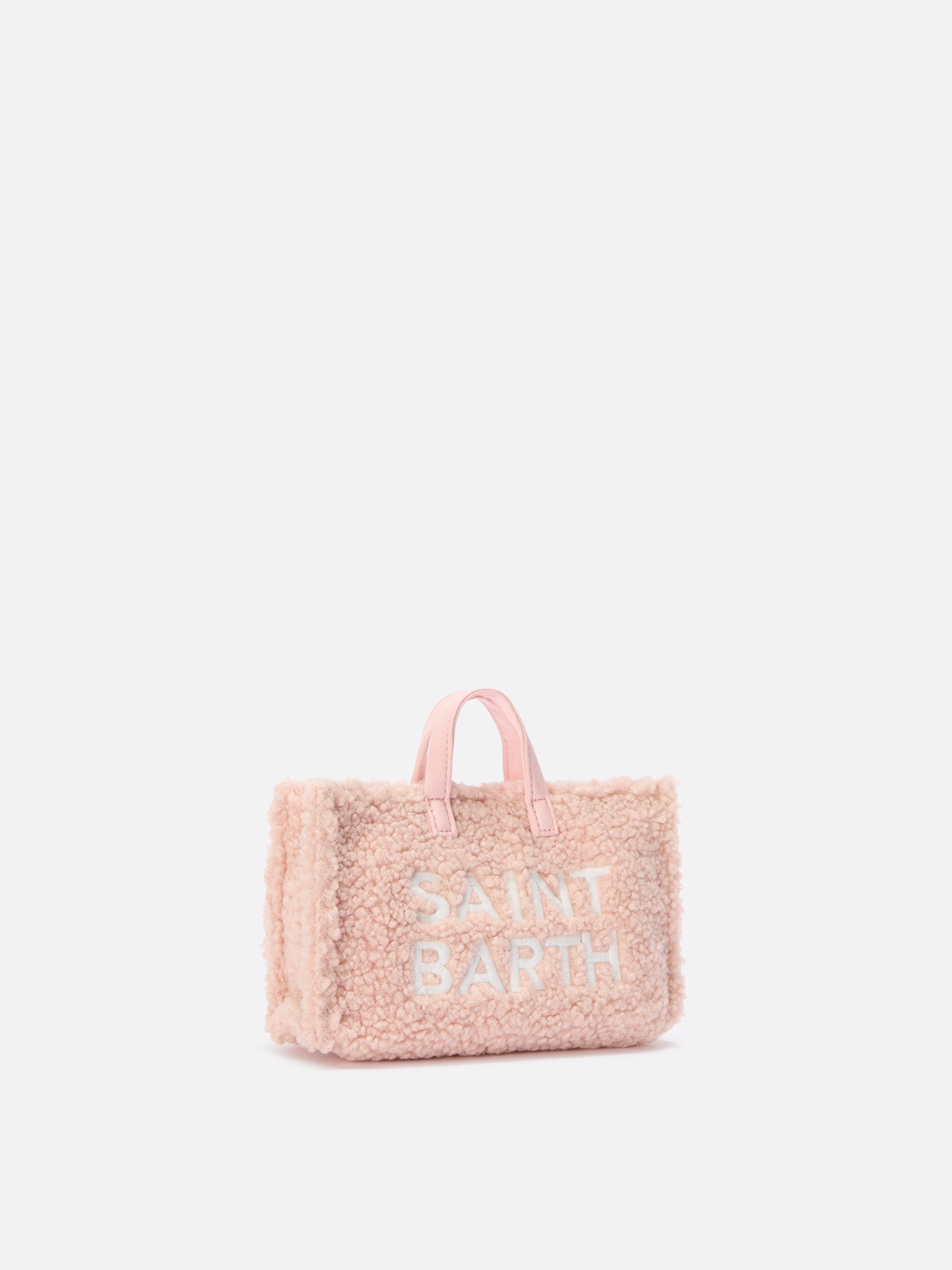 Mini borsa porta telefono Phone Bag Teddy in sherpa rosa