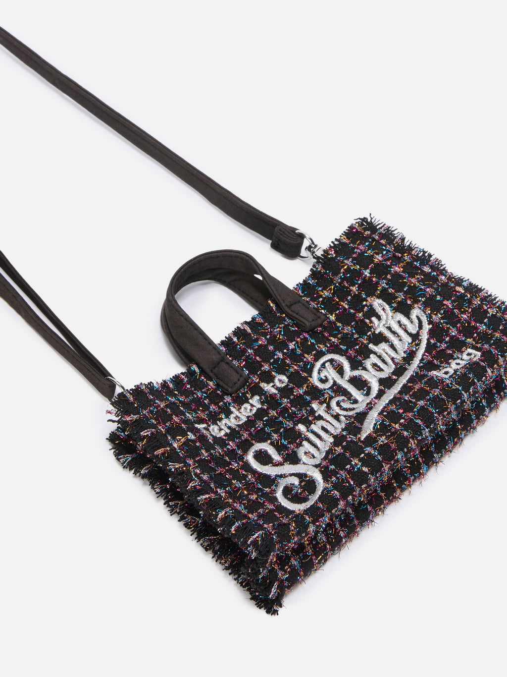 Mini borsa porta telefono Phone Bag Tweed lurex nero