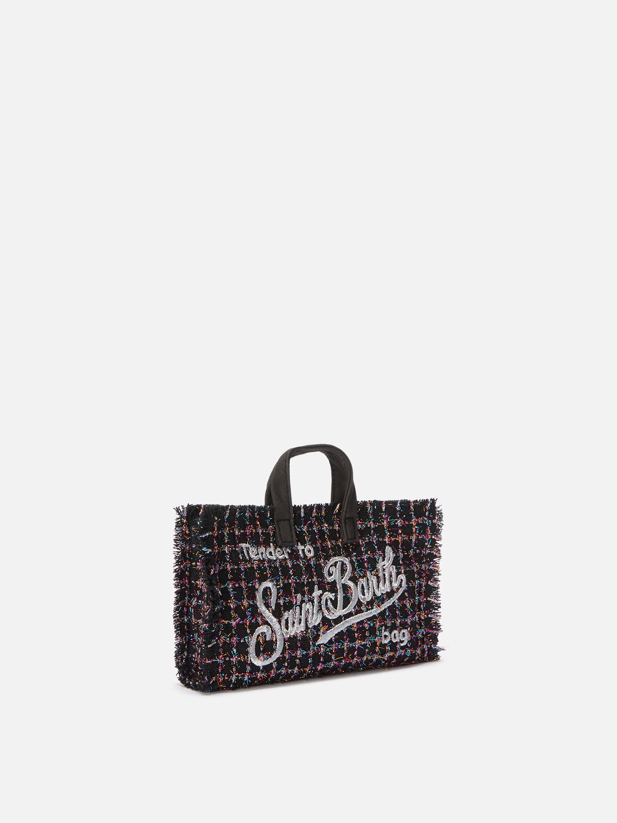 Mini borsa porta telefono Phone Bag Tweed lurex nero