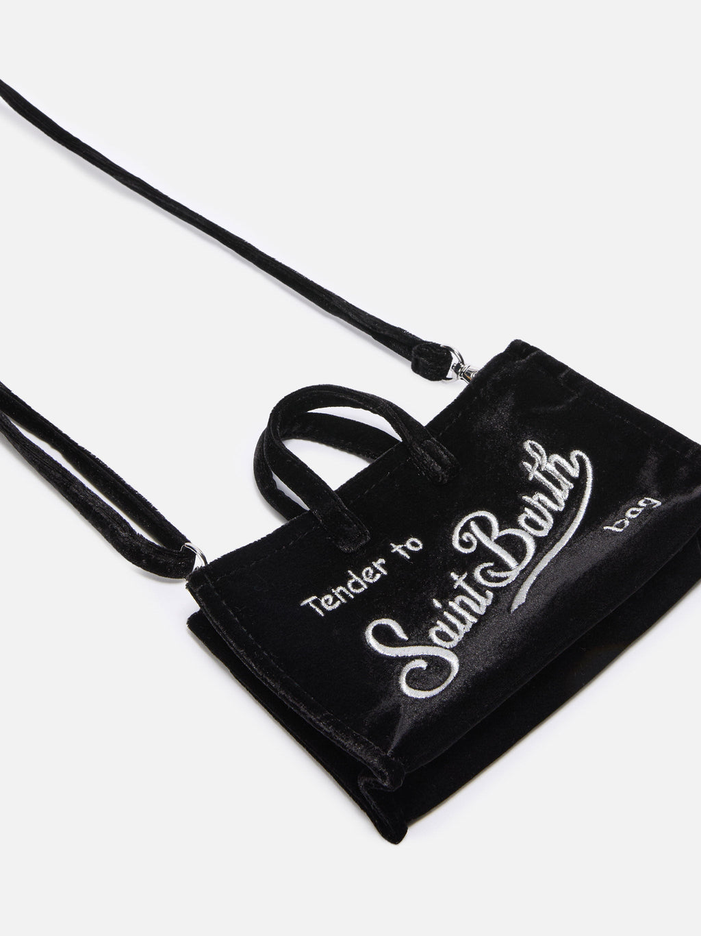 Mini borsa porta telefono Phone Bag Velvet in velluto nero