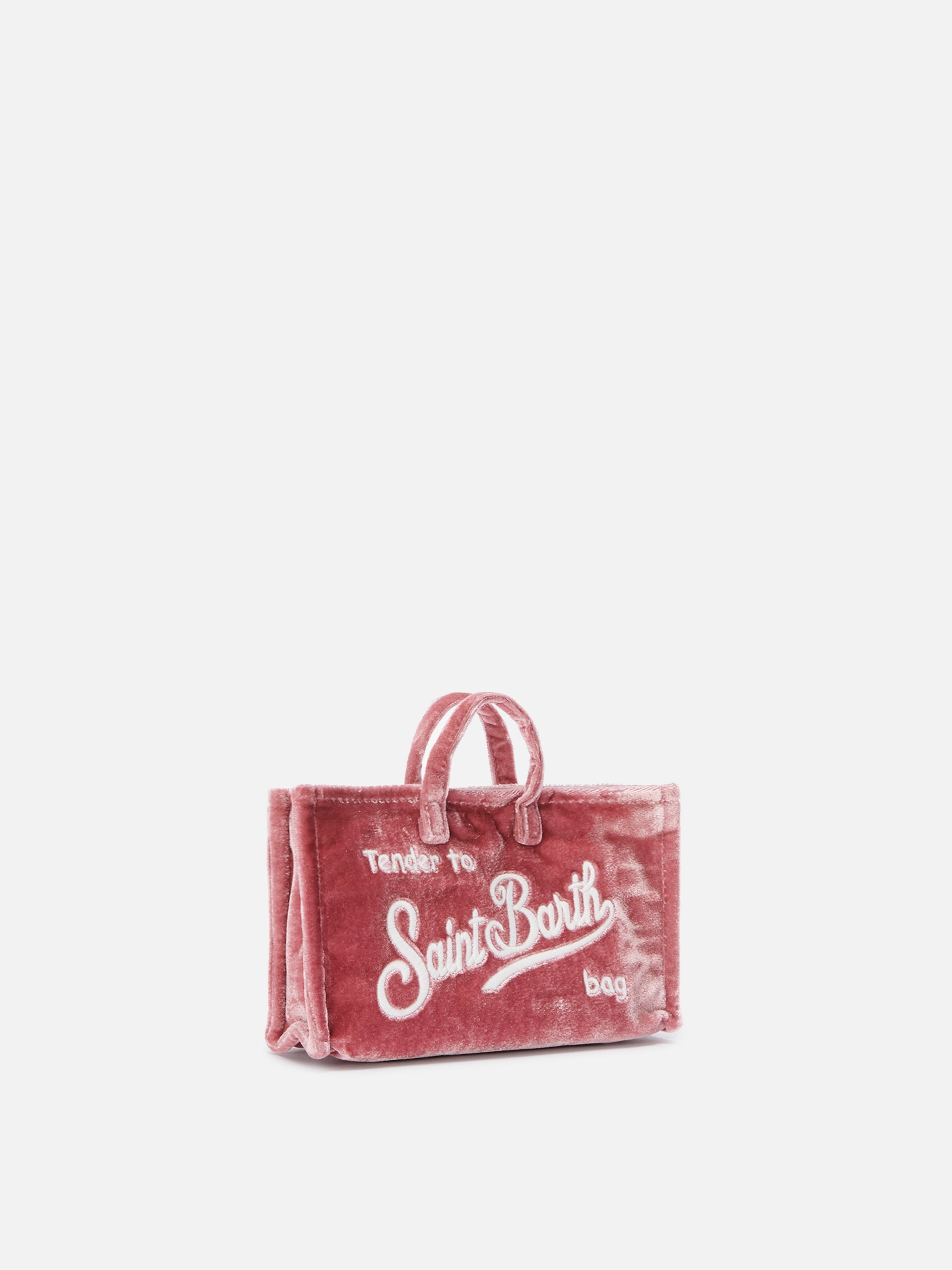 Mini borsa porta telefono Phone Bag Velvet in velluto rosa