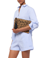 Pouch Pearl con fantasia leopardata in perline