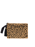 Pouch Pearl con fantasia leopardata in perline