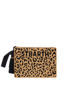 Pouch Pearl con fantasia leopardata in perline
