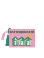 Pearl Pouch con design cartolina Forte dei Marmi  in perline
