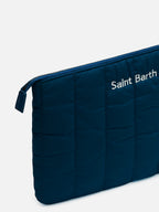 Pochette imbottita trapuntata blu navy
