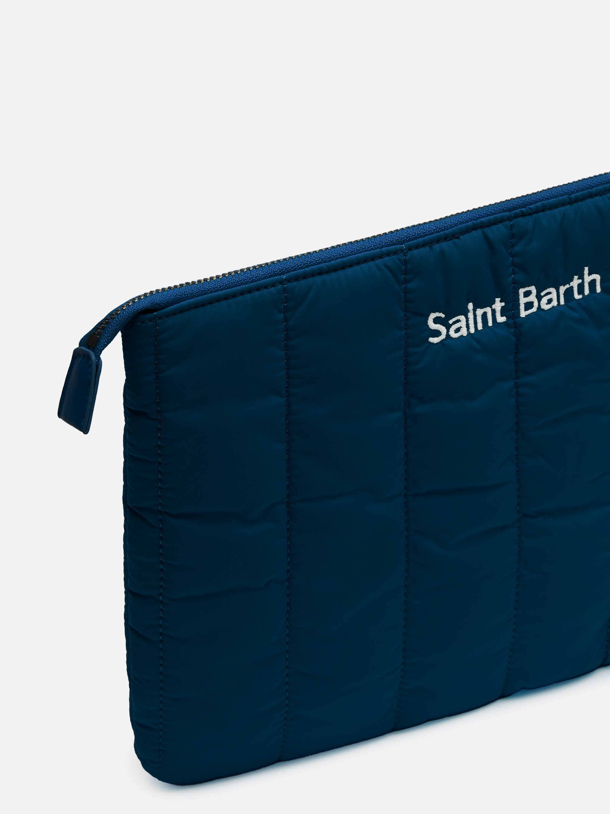 Pochette imbottita trapuntata blu navy
