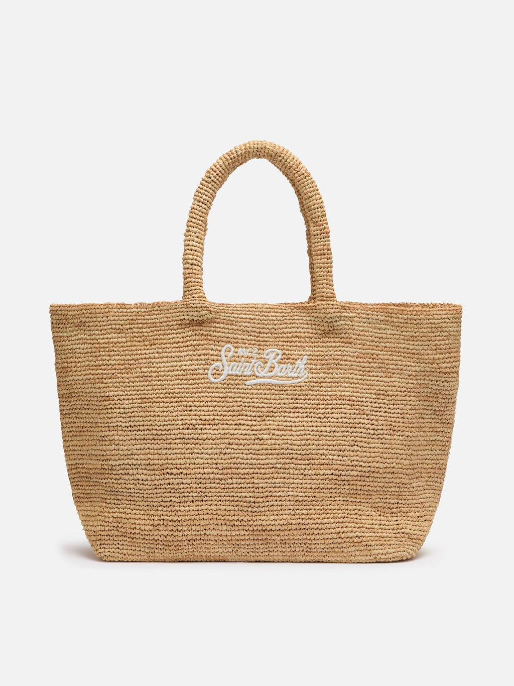 Rafia Beach Bag beige con pochette interna in cotone