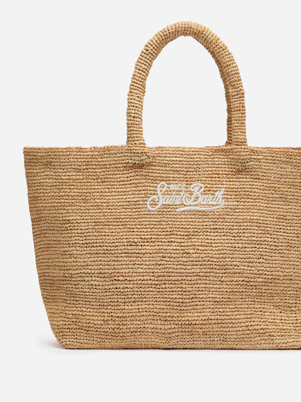 Rafia Beach Bag beige con pochette interna in cotone