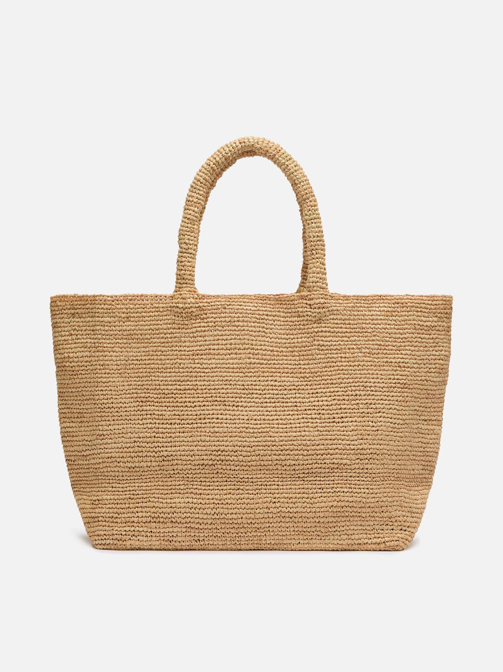 Rafia Beach Bag beige con pochette interna in cotone