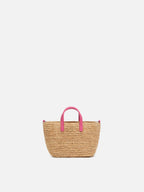 Rafia City Micro Bag beige con ricamo Saint Barth